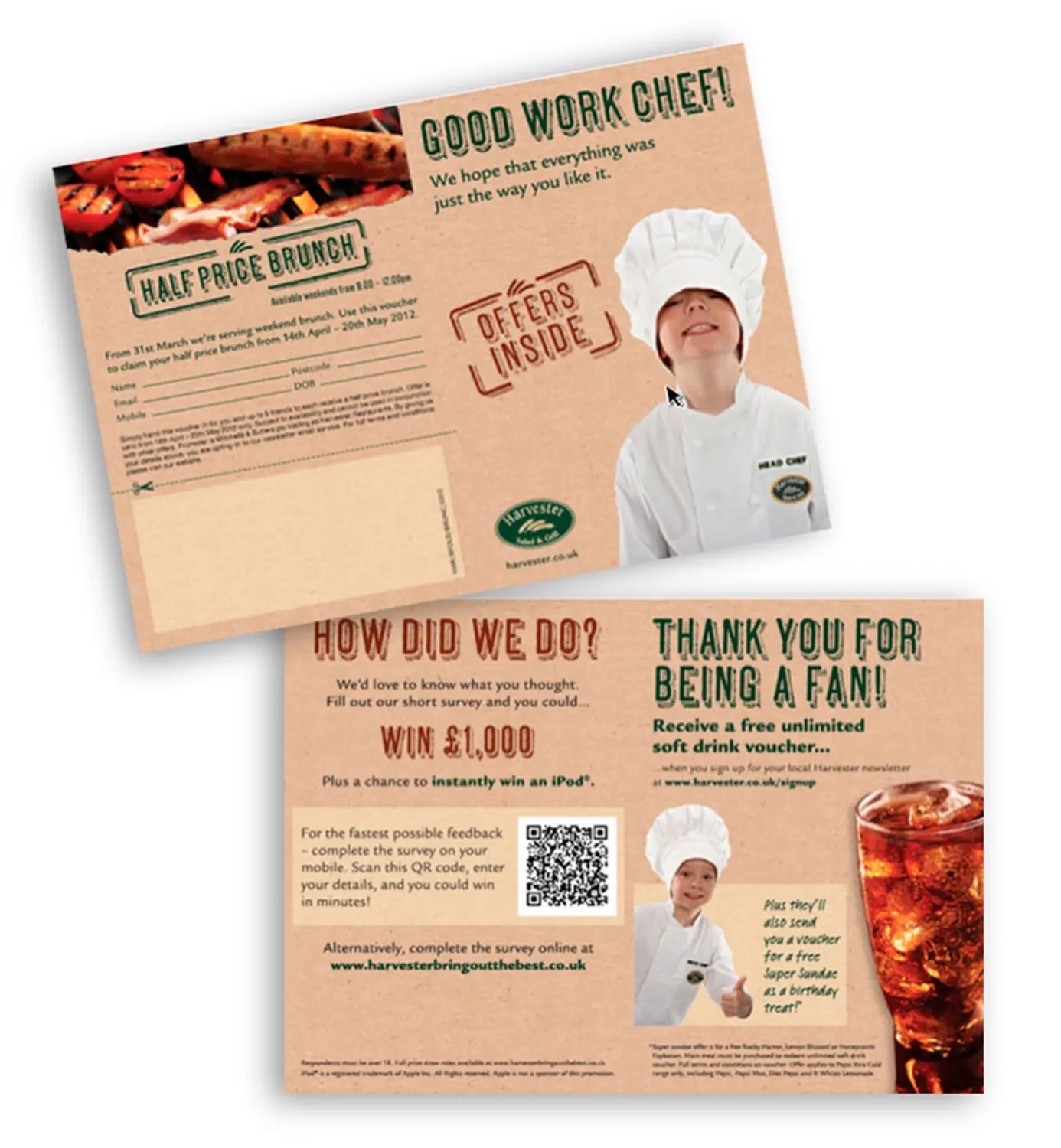 Children chef business card