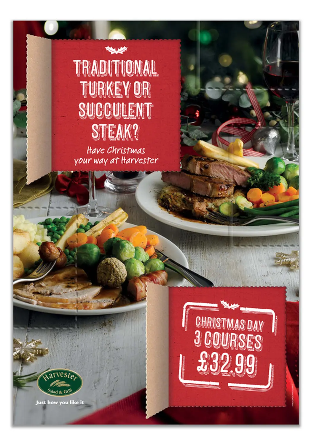 Harvester's 'junior Chef' christmas deals flyer