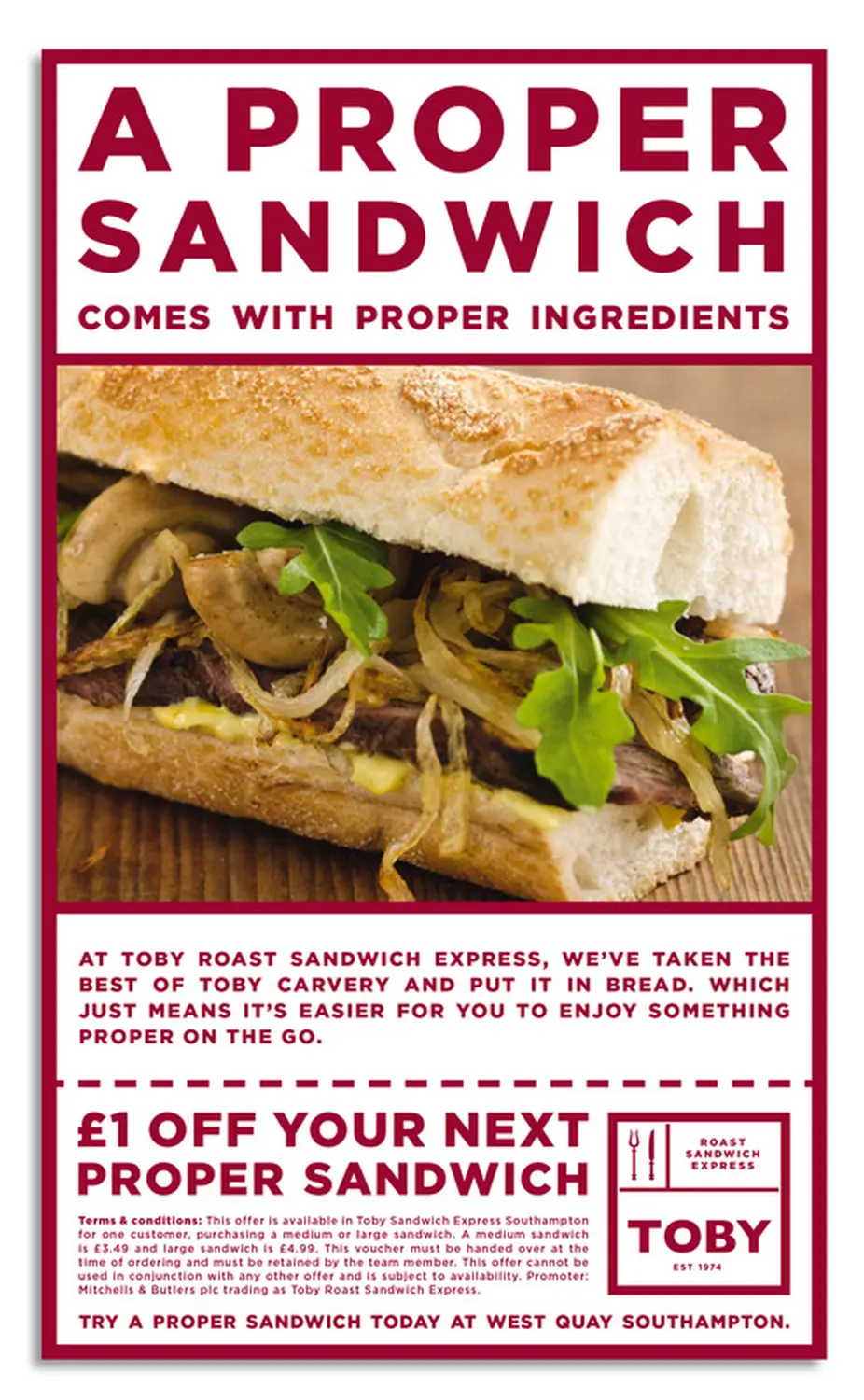 Toby Sandwich Bar poster