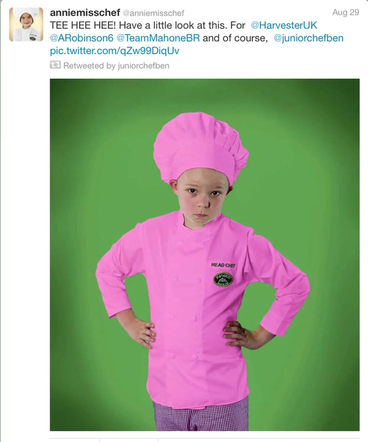 Harvester's 'junior Chef' 